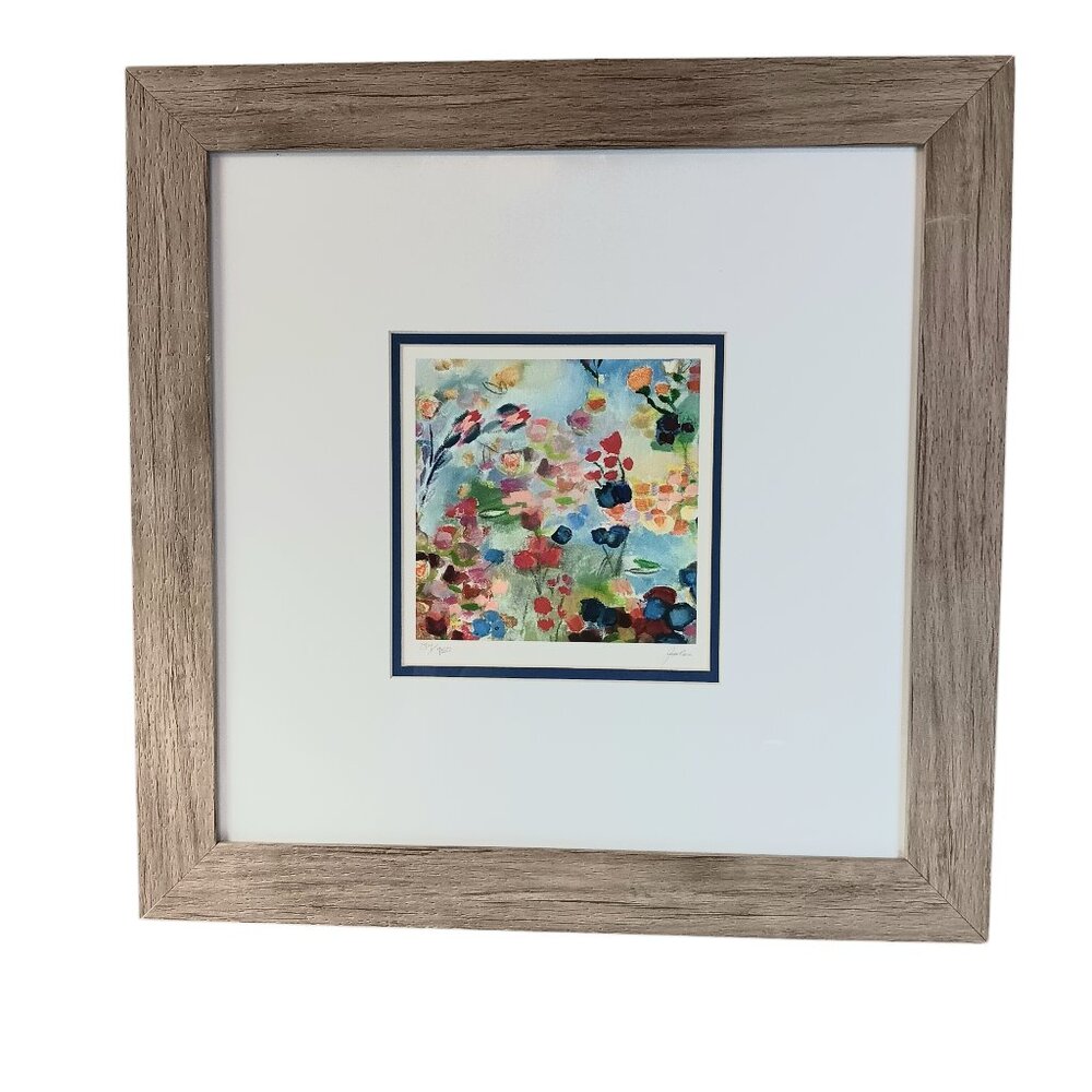 Joan Elan Davis French Floral Signed And Numbered Print Matted And Framed